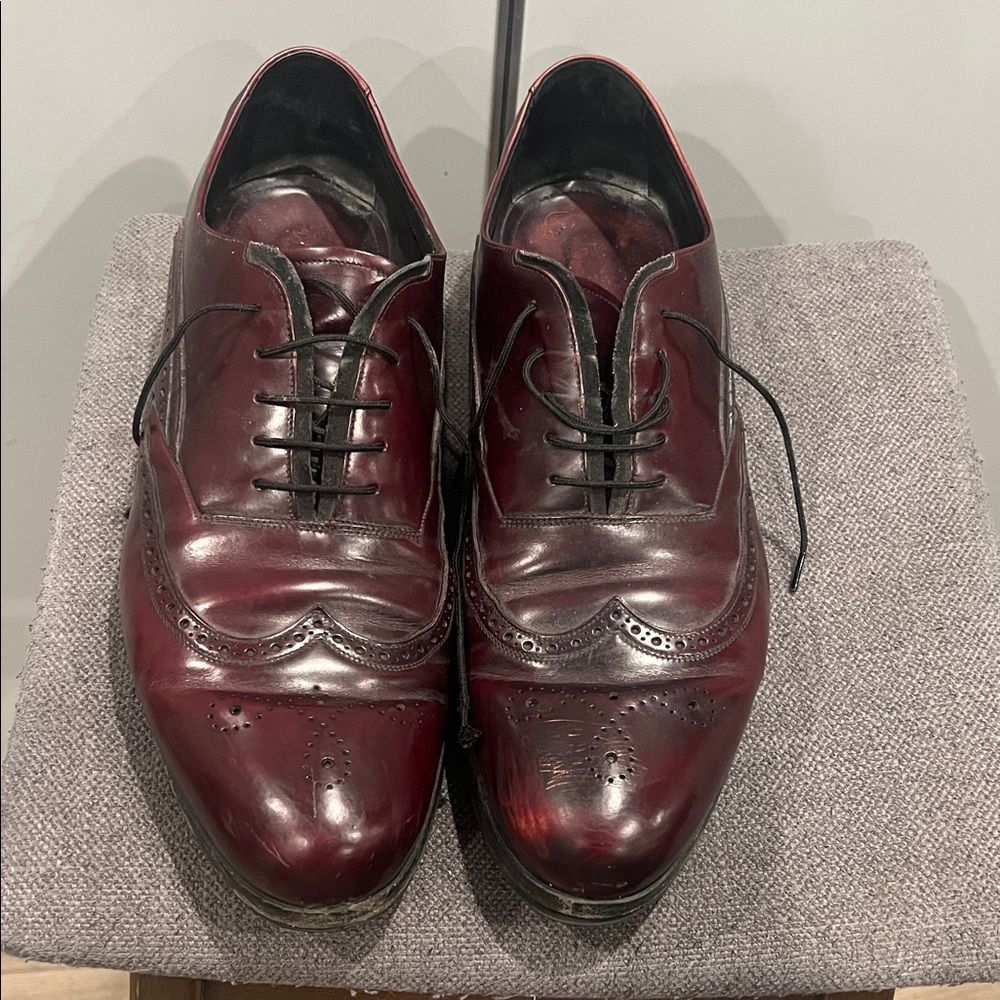 Prada men’s shoes size 12 Dark Red Oxford Shoes